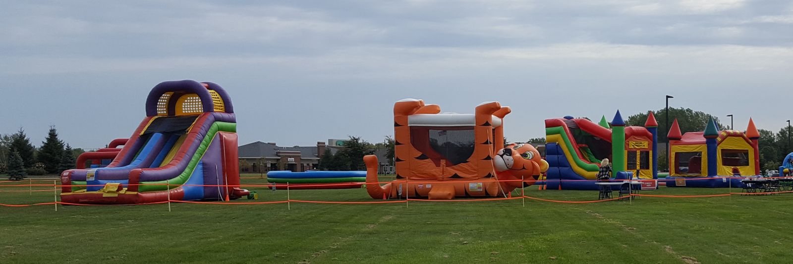 GIANT Slide Rental with other bounce houses